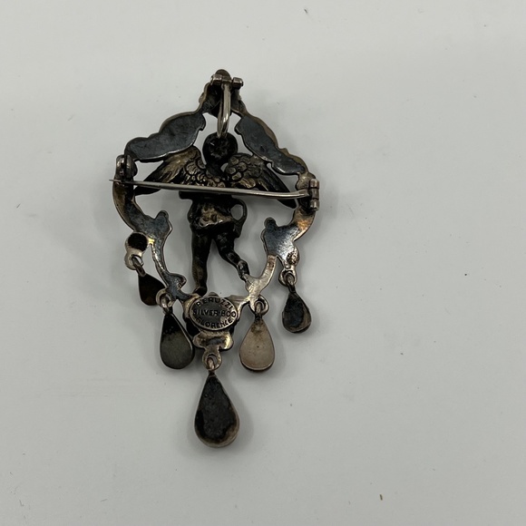 Vintage Peruzzi 800 Silver, Florence Adorned Angel Pin  Vintage Peruzzi 800 Silver,Florence Adorned Angel Pin/Brooch/Pendant W/ Teardrop